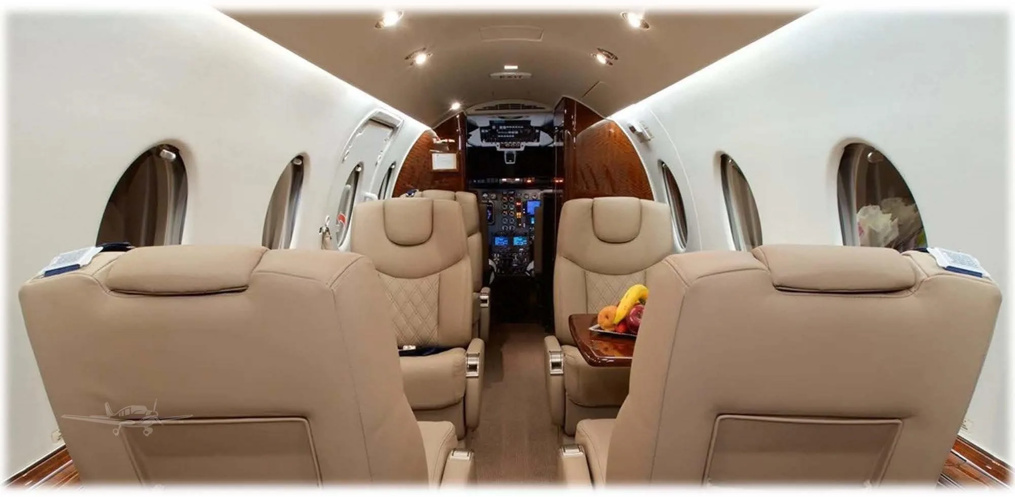 Cabin interior of a 2006 HAWKER 400XP.