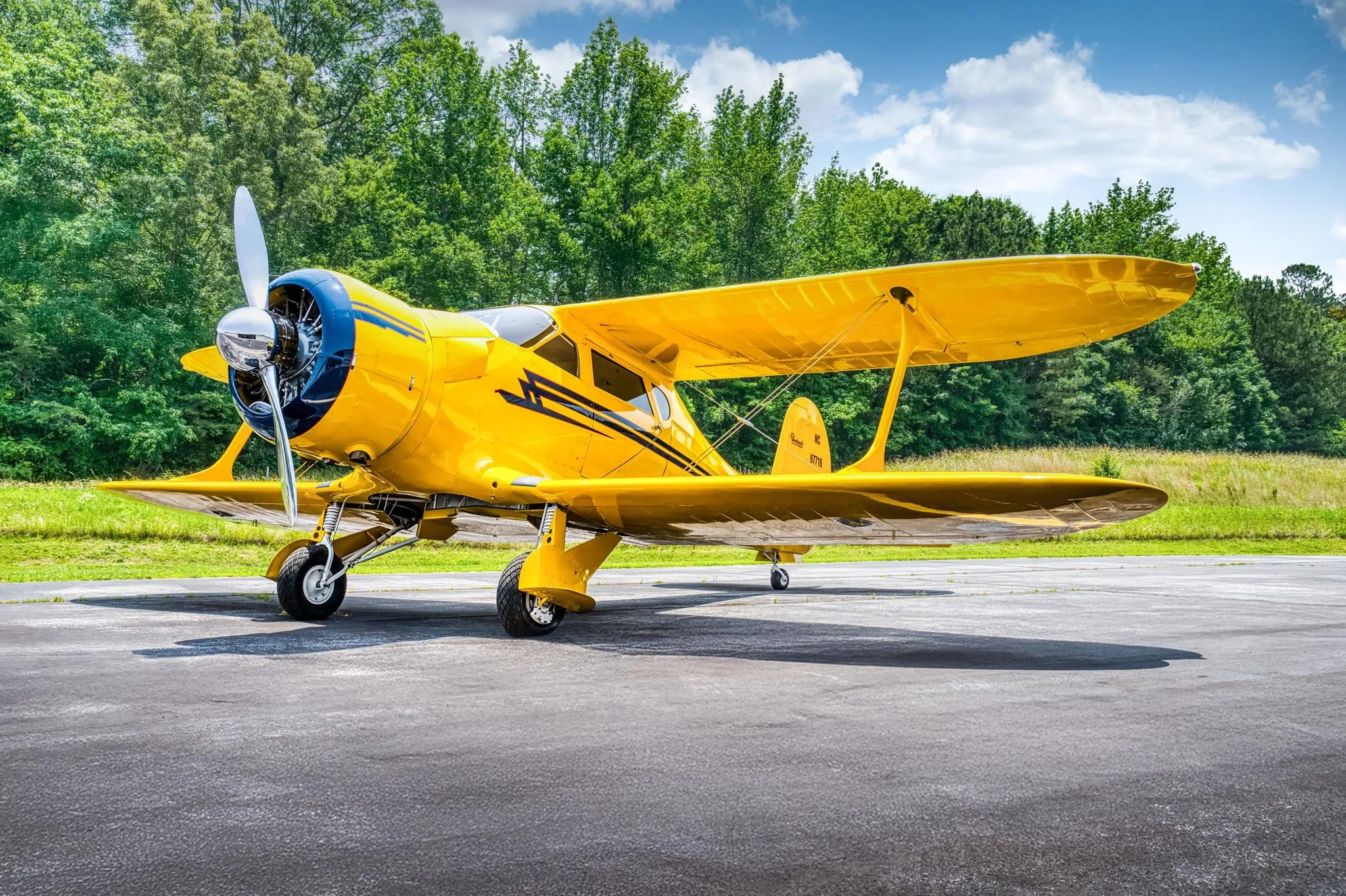 Exterior view of a 1944 BEECHCRAFT D17S, N67716.