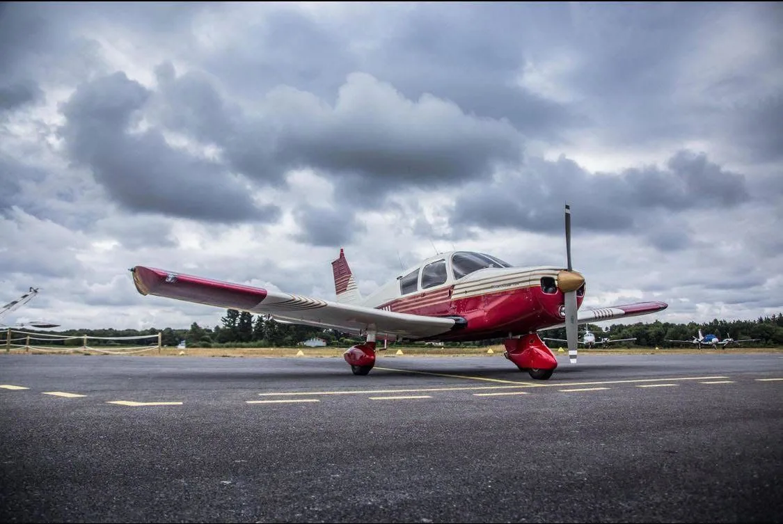 Exterior view of a 1963 Piper PA-28-180 Cherokee.