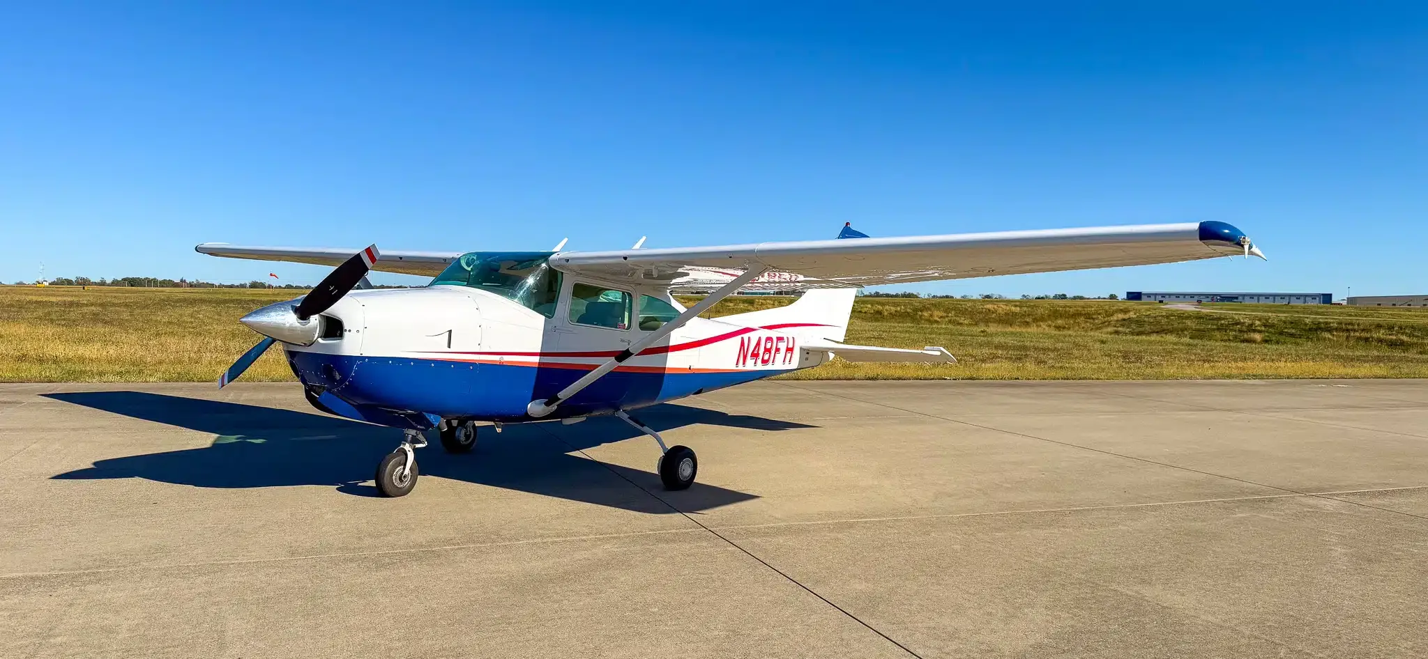 Exterior view of a 1978 Cessna T310R, N83GH.