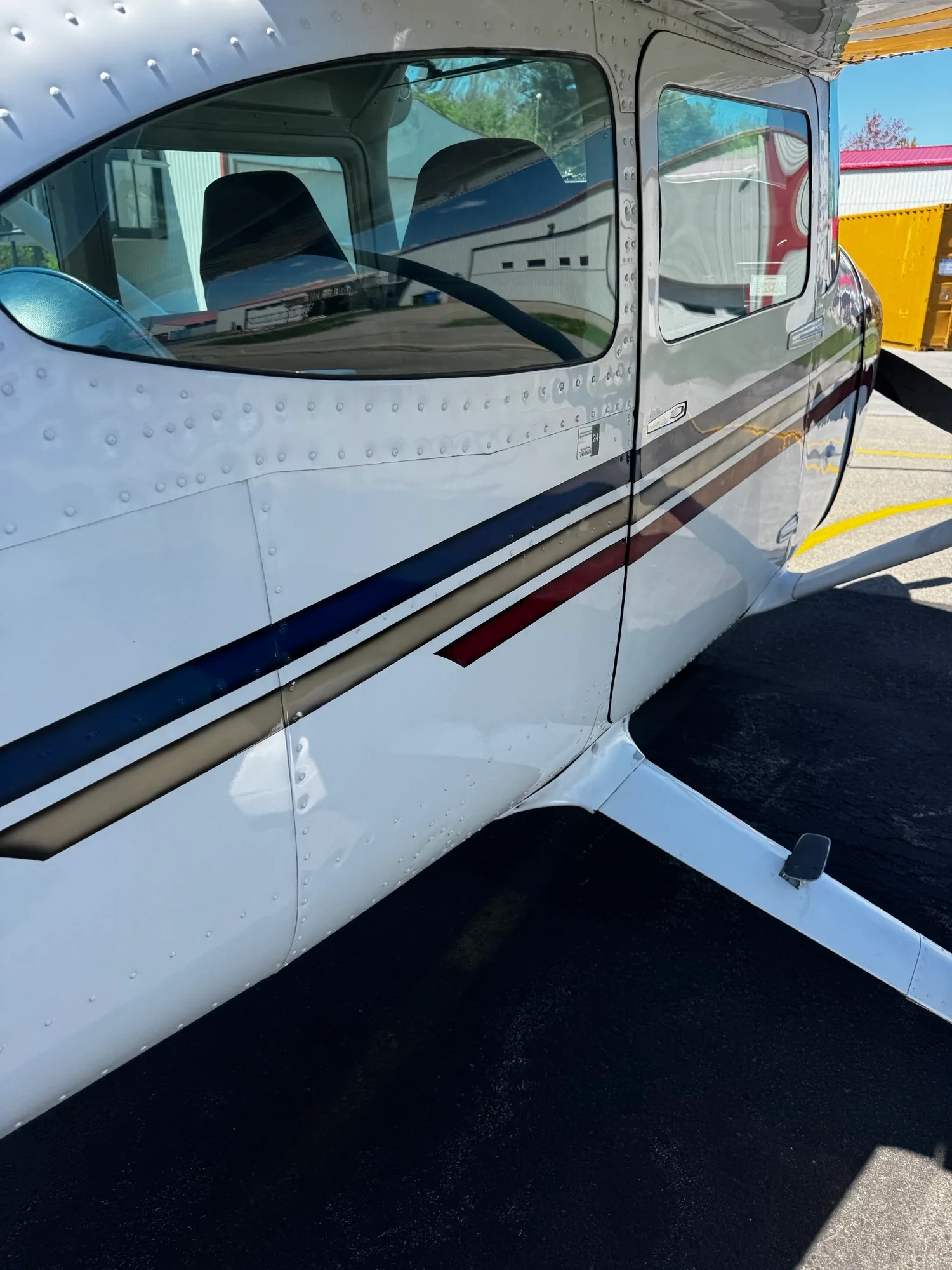 Exterior view of a 1975 Cessna 182.