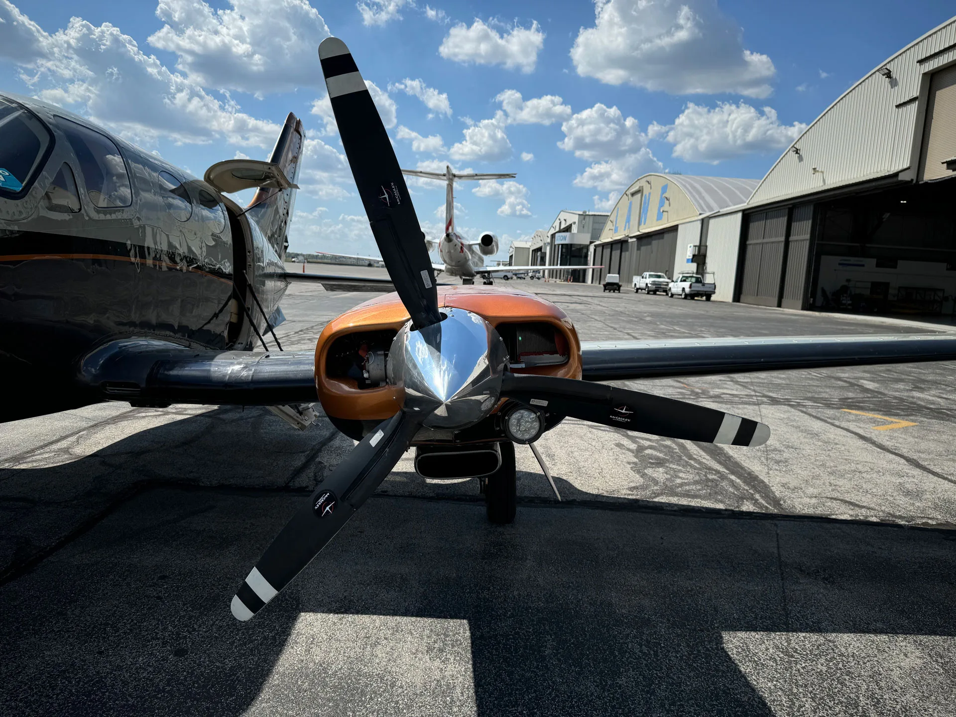 Exterior view of a 1980 Cessna 414A.