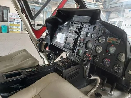 Cockpit and instrument panel of a 1997 AIRBUS AS355N.