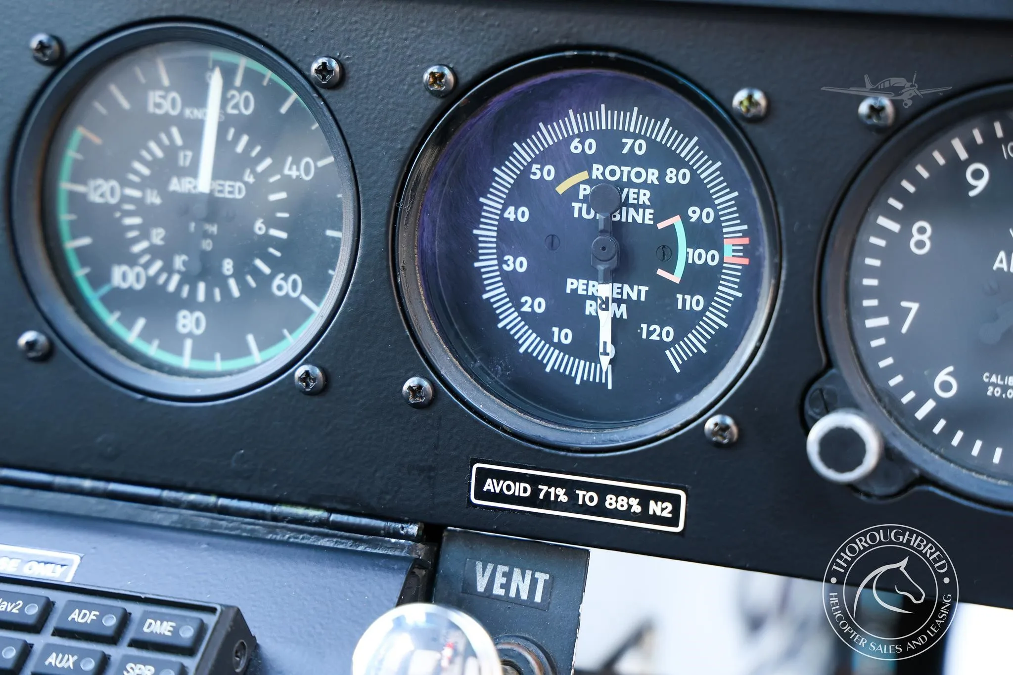 Cockpit and instrument panel of a 1975 BELL 206B II.