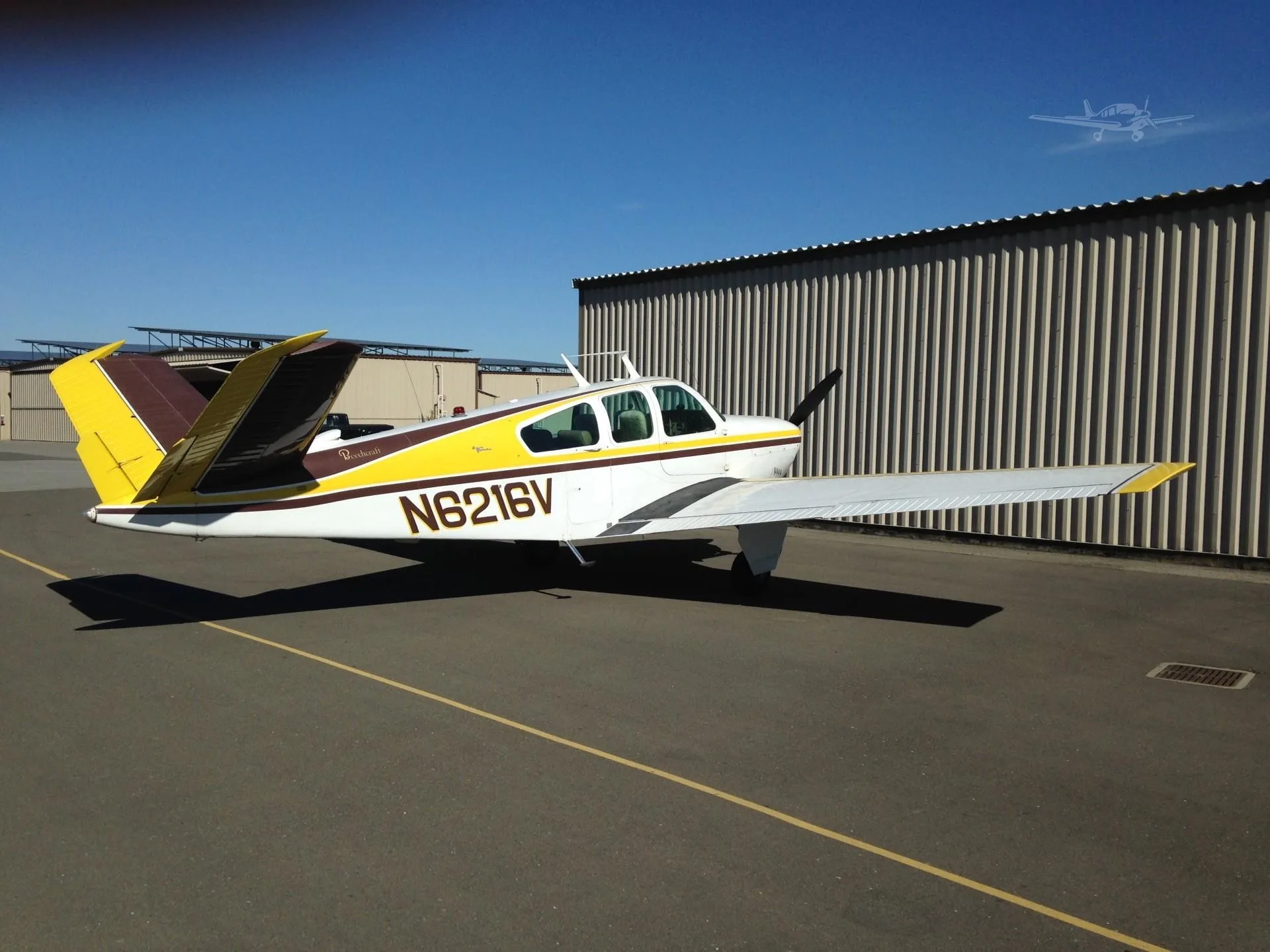 Exterior view of a 1967 BEECHCRAFT V35 BONANZA.