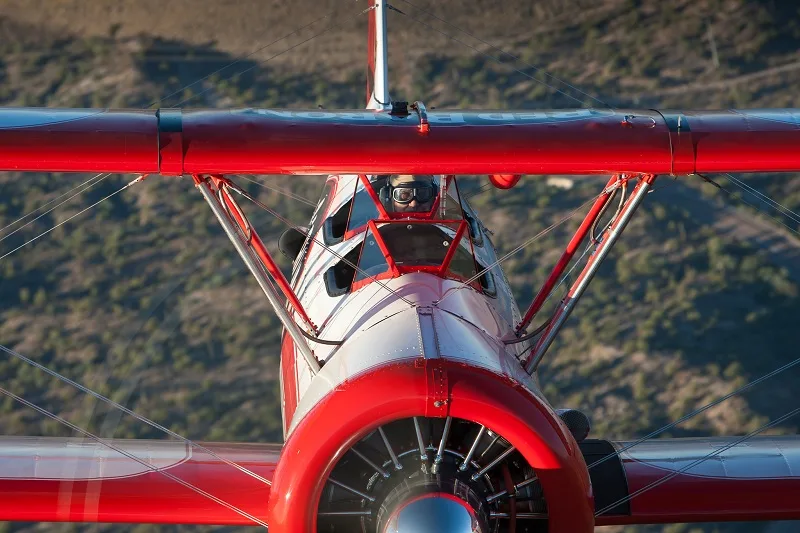 Exterior view of a 1943 Beechcraft Red Baron Stearman.