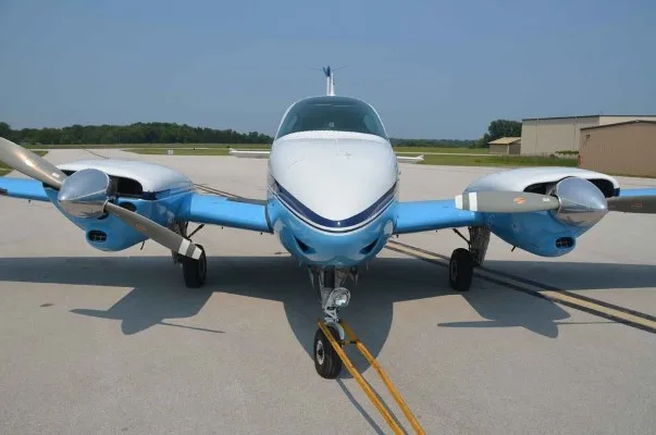 Exterior view of a 1958 Beech Travel Air 95.