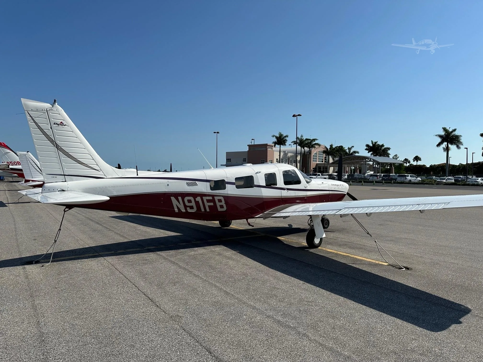 Exterior view of a 2003 PIPER SARATOGA II TC, N91FB.