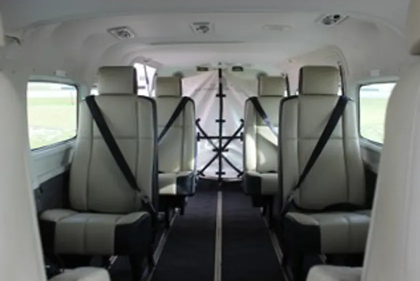 Cabin interior of a 2021 Cessna 208 Caravan.