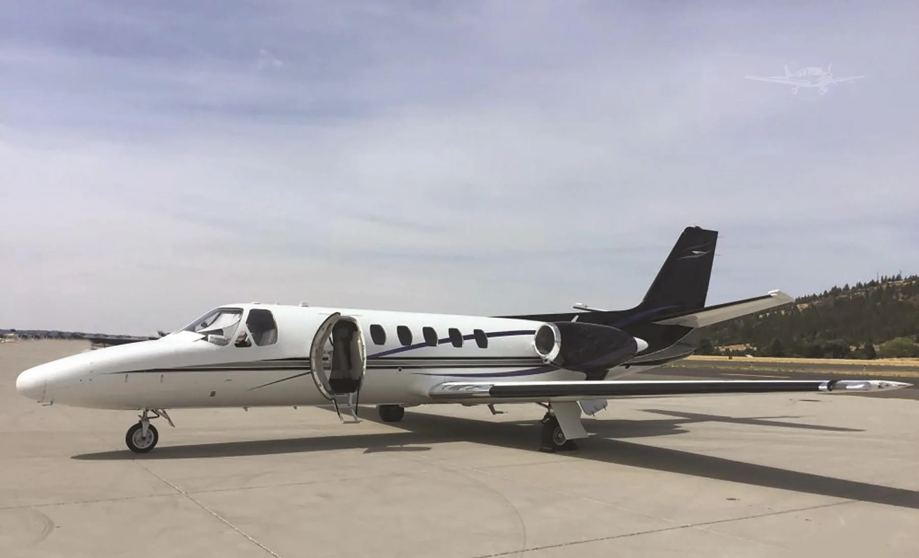 Exterior view of a 1981 CESSNA CITATION II, N8EB.