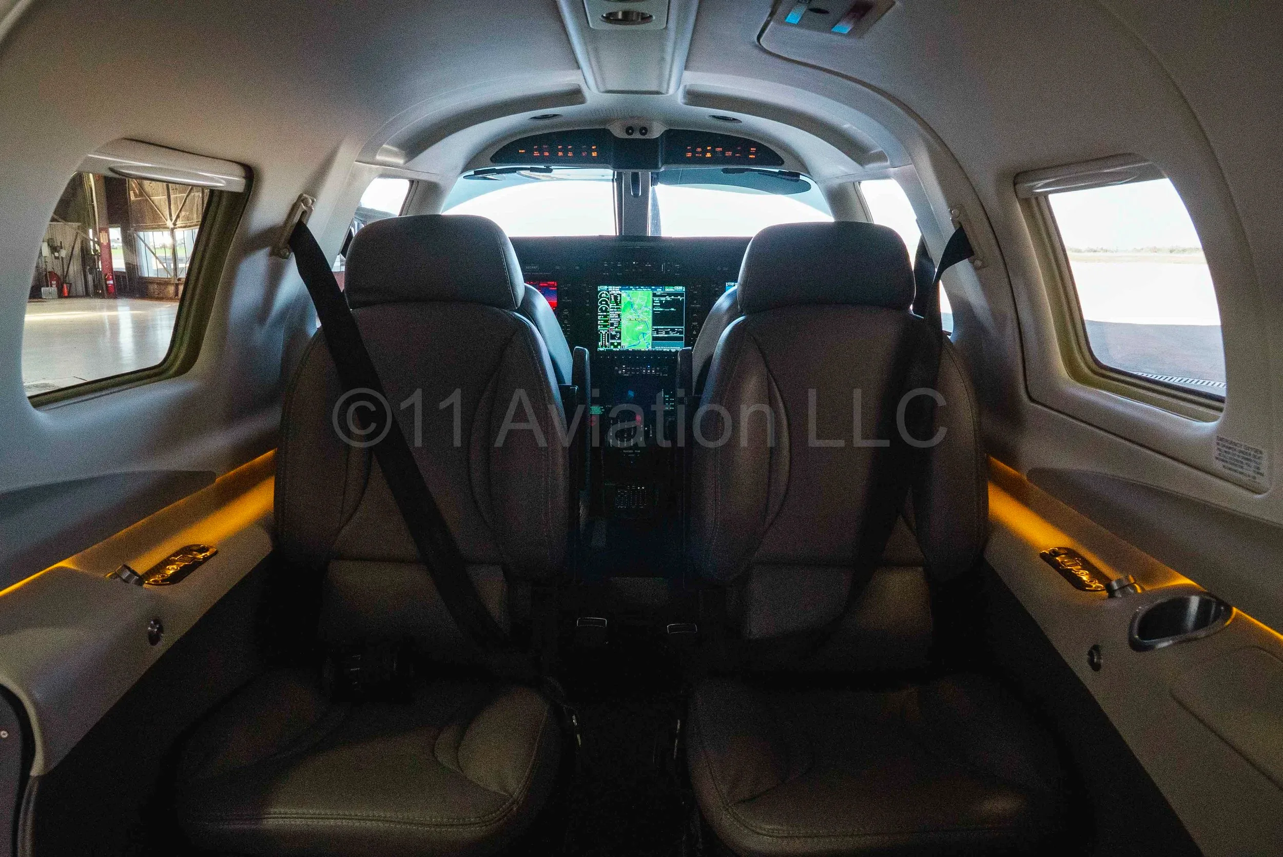 Cabin interior of a 2021 Piper M350 (PA-46-350P).