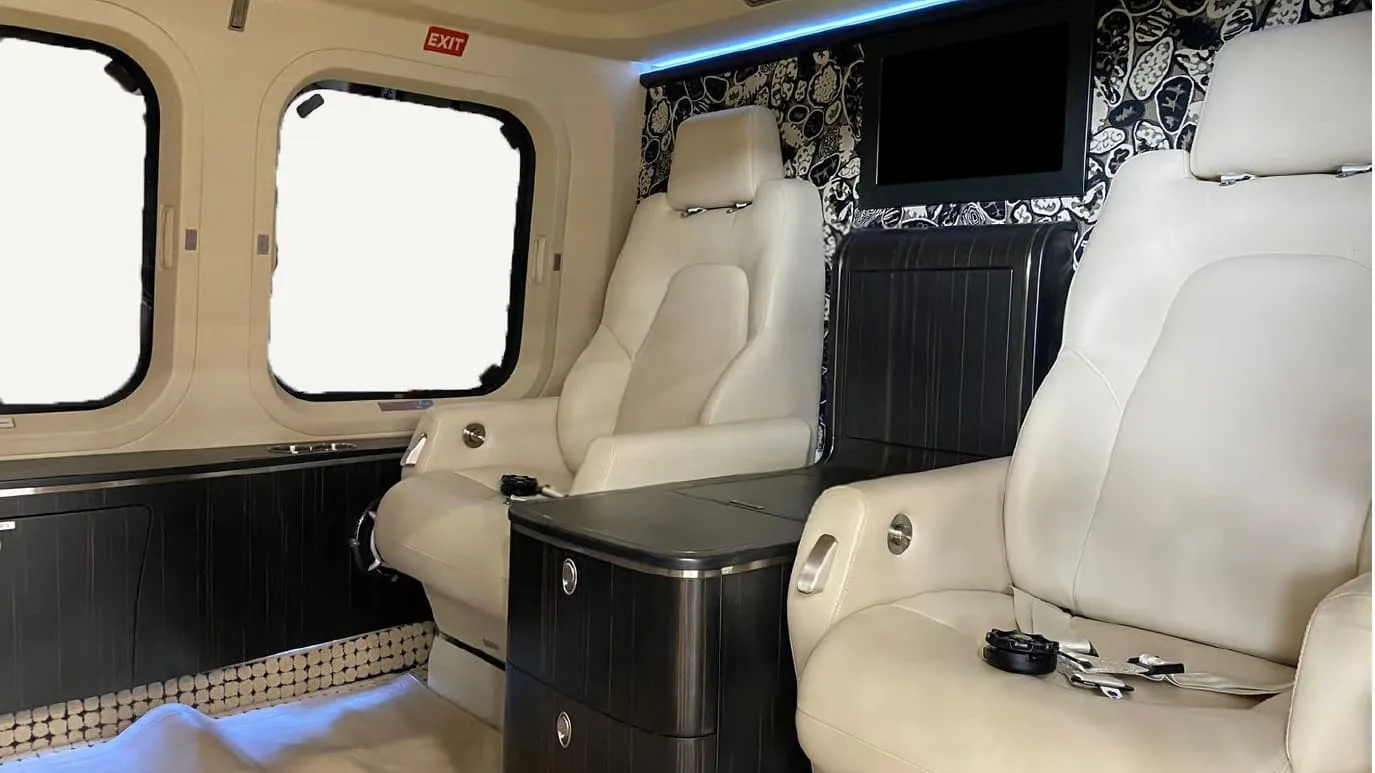 Cabin interior of a 2019 Leonardo AW139.