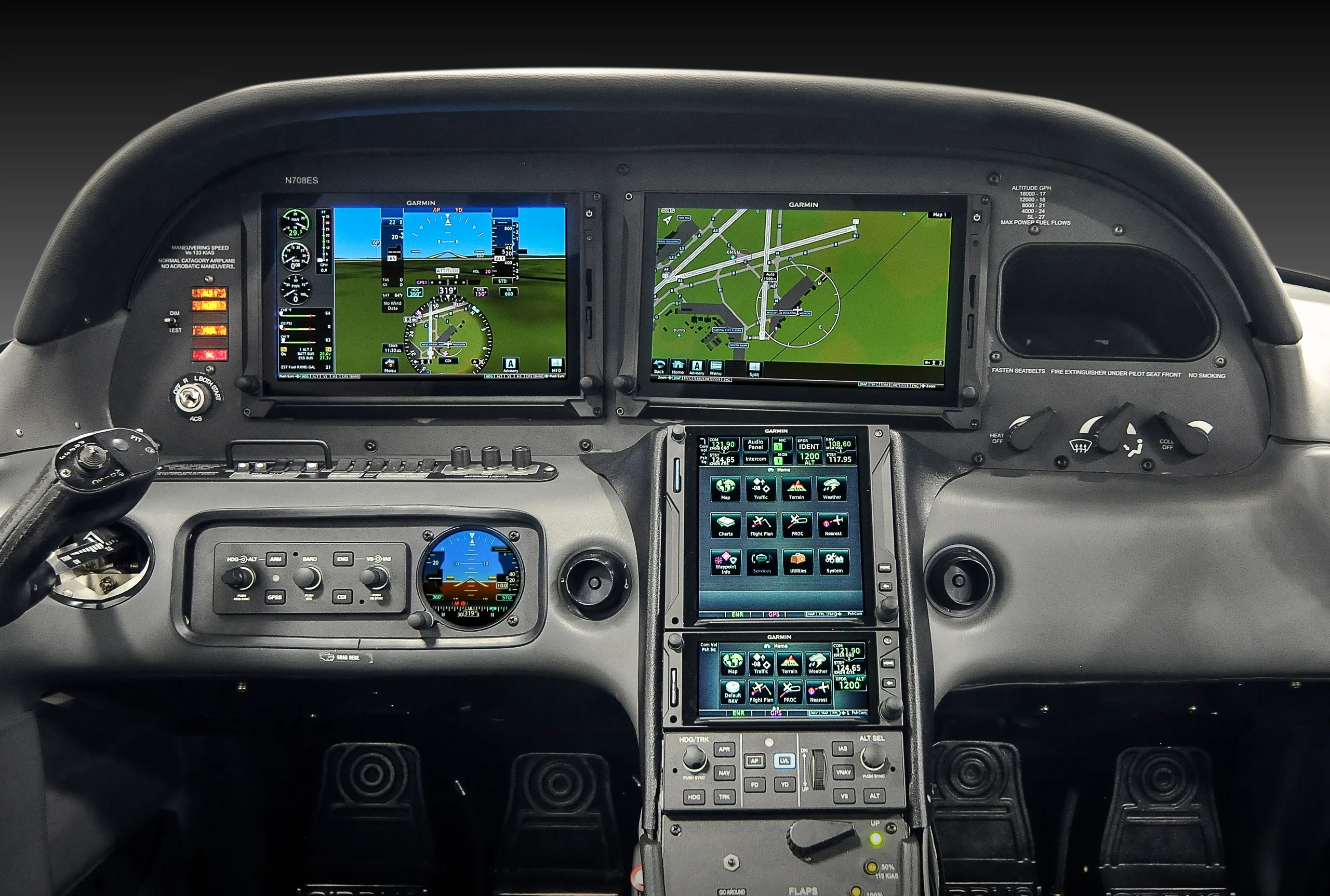 Avionics suite of a Cirrus SR22.