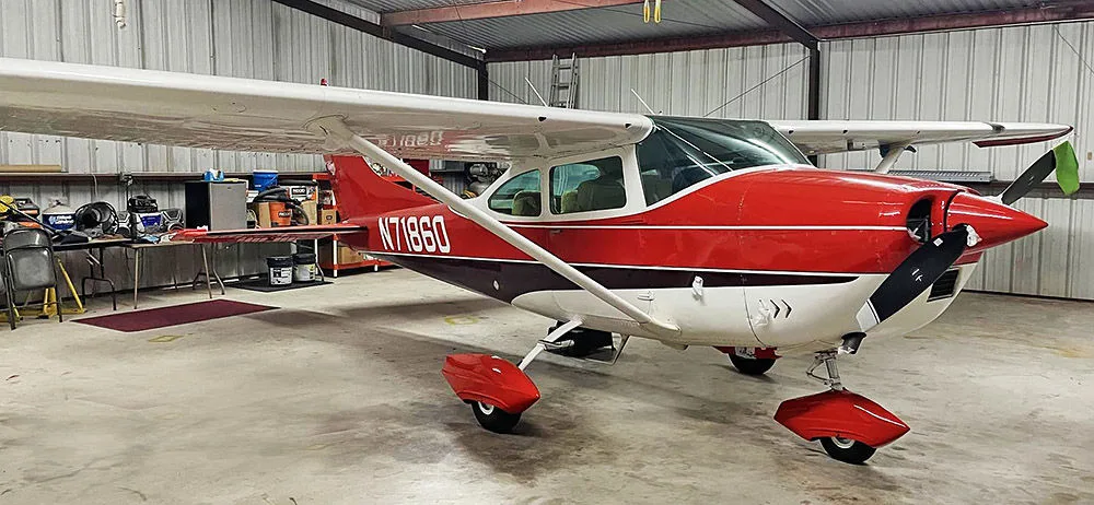 Exterior view of a 1969 Cessna 182M Skylane.