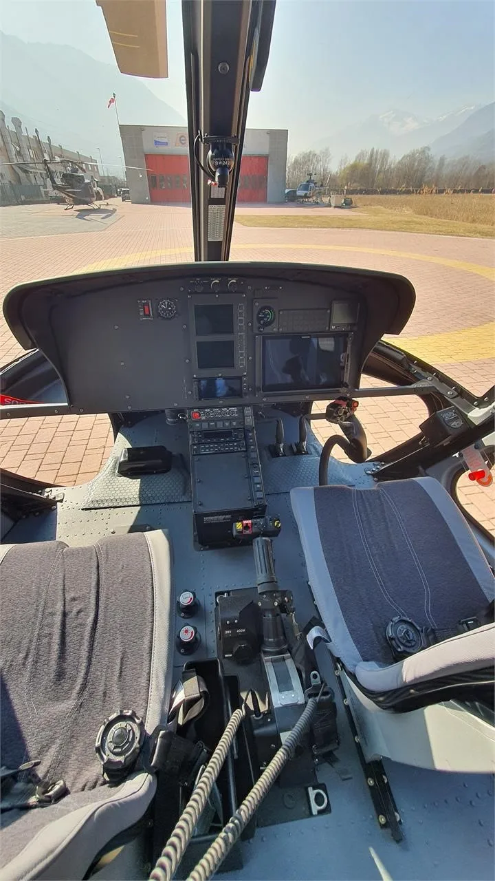 Cockpit and instrument panel of a 2022 AIRBUS H125.