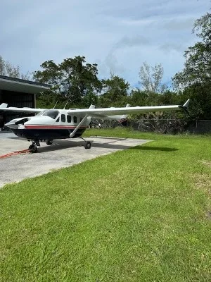 Marketing image of a 1973 Cessna P337.