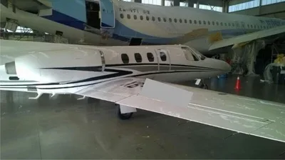 Exterior view of a 1974 Cessna C500, N199JK.