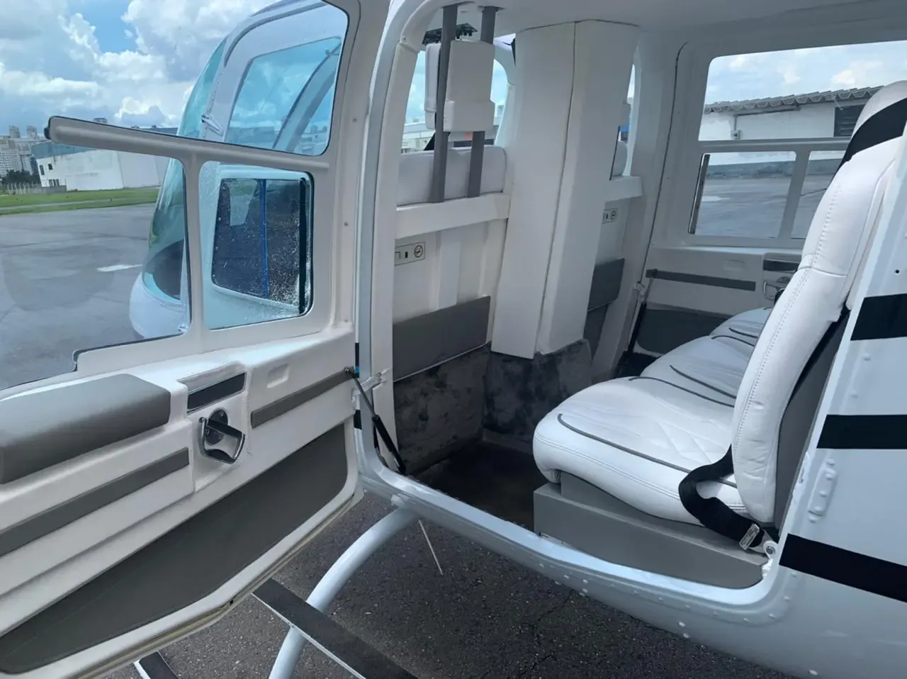 Cabin interior of a 1992 Bell 206B III Jet Ranger.