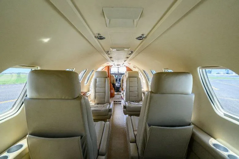Cabin interior of a 1990 Cessna Citation II.