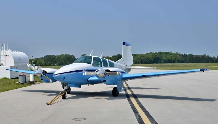 Marketing image of a 1958 Beech Travel Air 95.