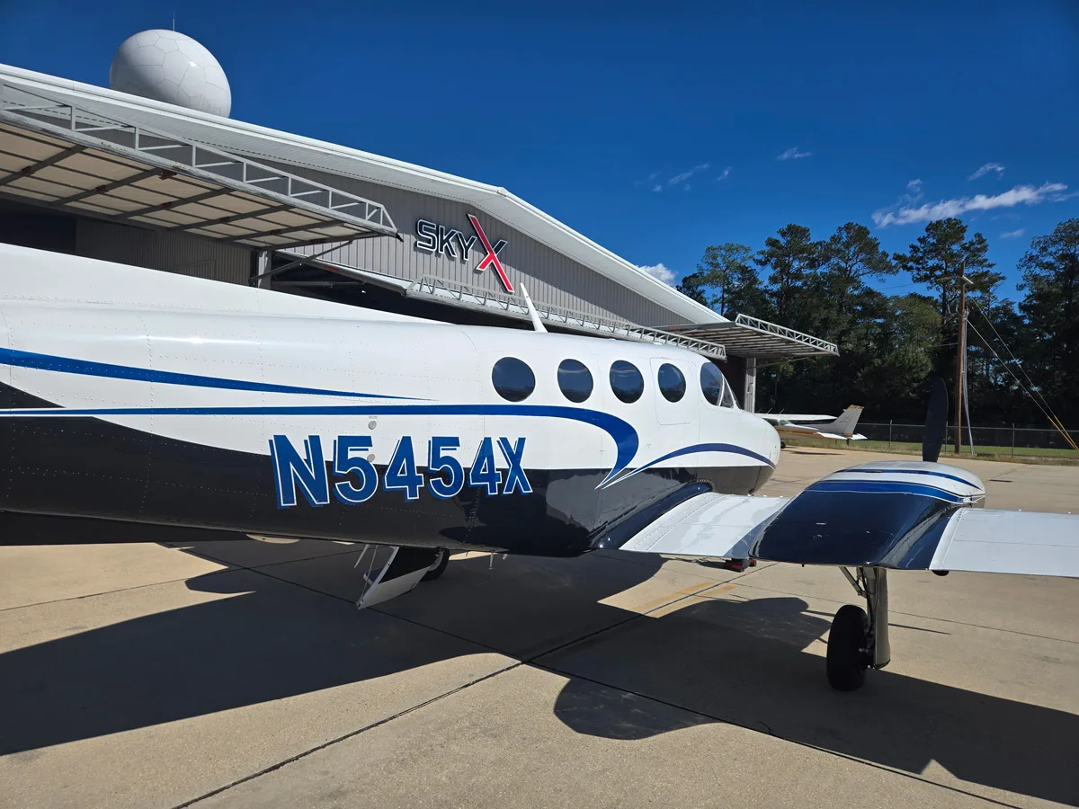 Exterior view of a Cessna 340a.