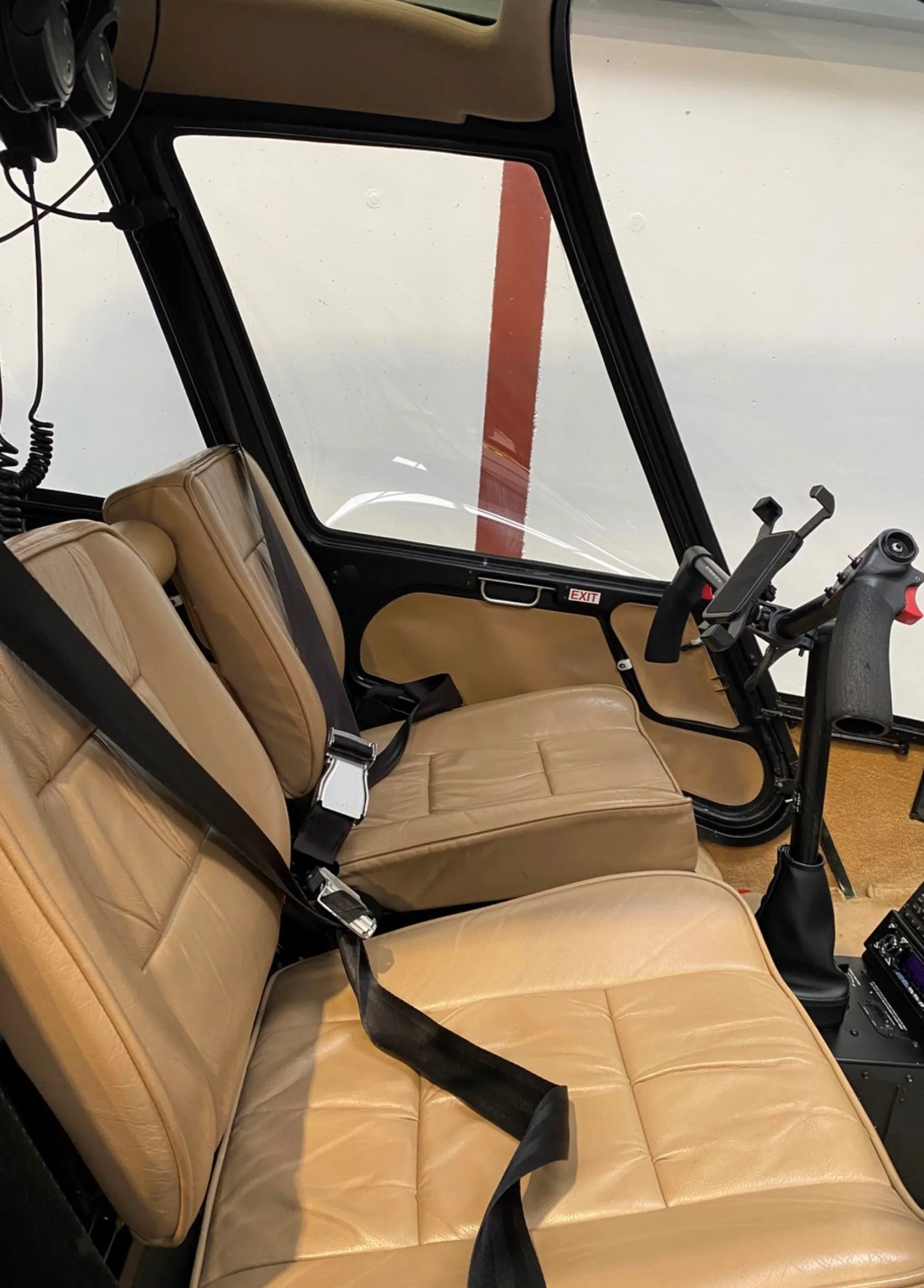 Cabin interior of a 2005 Robinson R44 Clipper II.