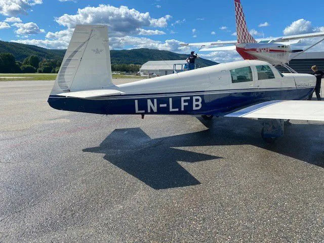 Exterior view of a 1969 Mooney M20C Ranger.
