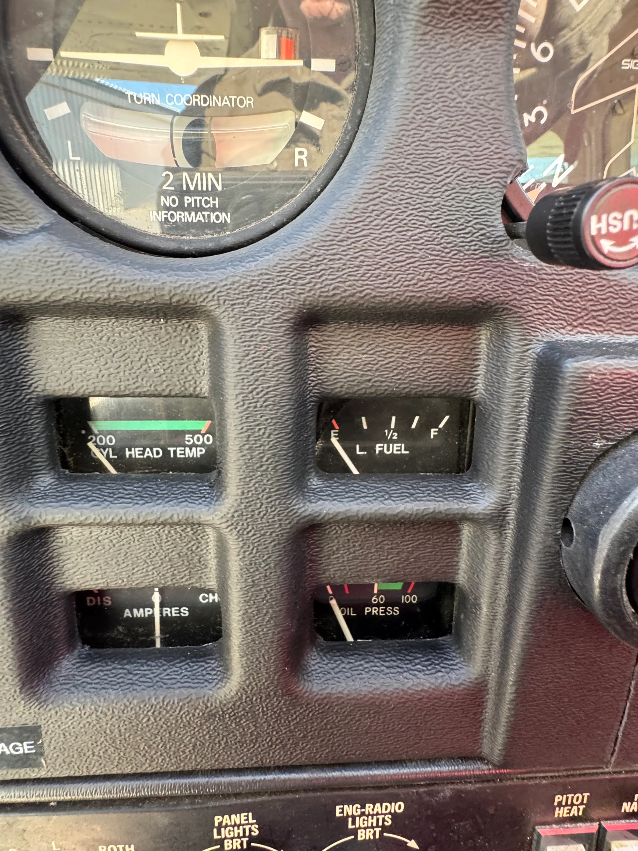 Cockpit and instrument panel of a 1976 Cessna 177B Cardinal, $105,000. - (Here at Placerville).