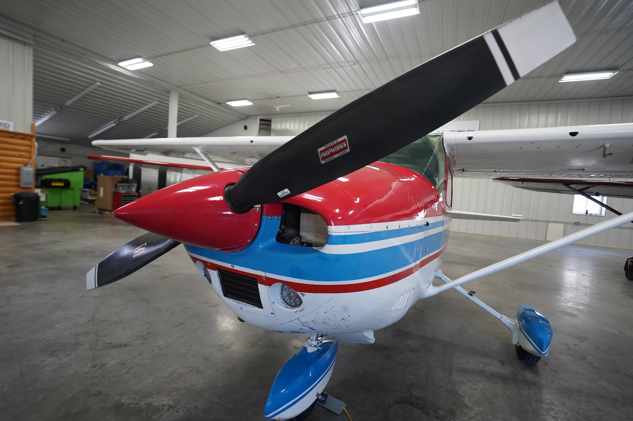 Exterior view of a 1974 Cessna 182P, N52735.