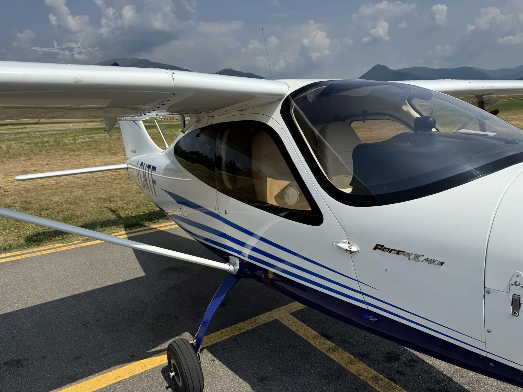 Exterior view of a 2019 TECNAM P2008 JC, I-CNTF.