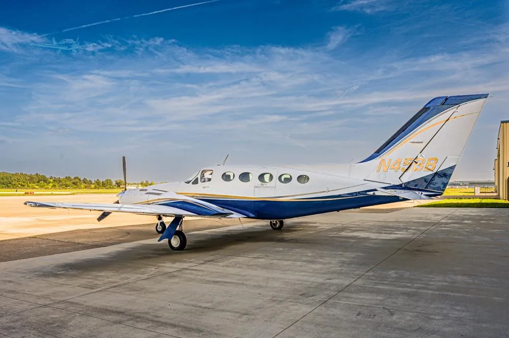 Exterior view of a 1979 CESSNA 421C, N45BB.