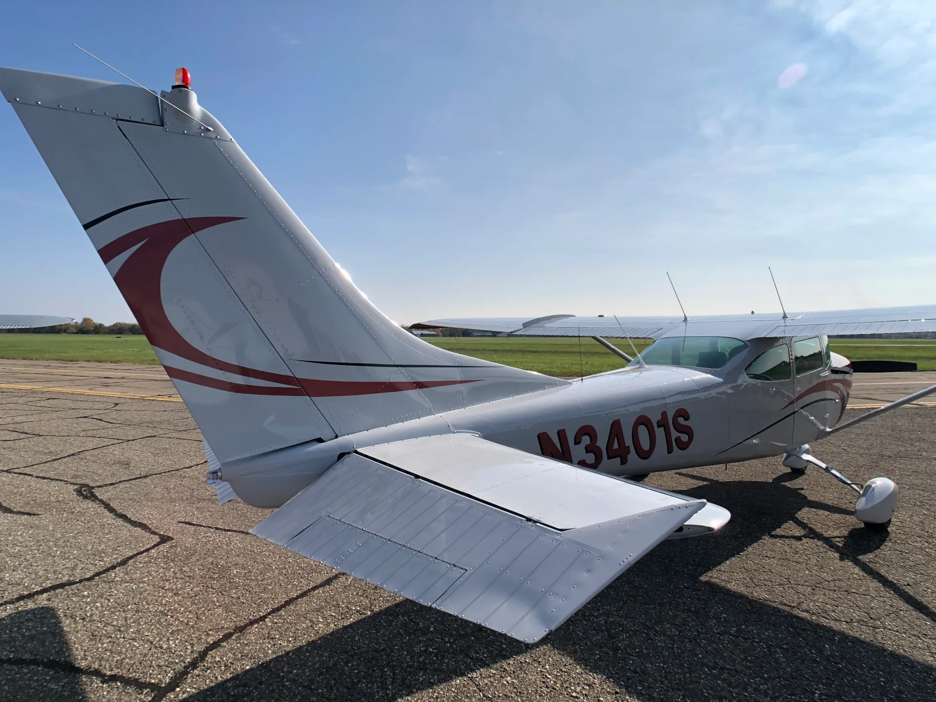 Exterior view of a 1964 Cessna 182, N3401S.