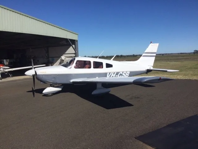 Exterior view of a 1977 Piper Arrow 201, VH-EHK.