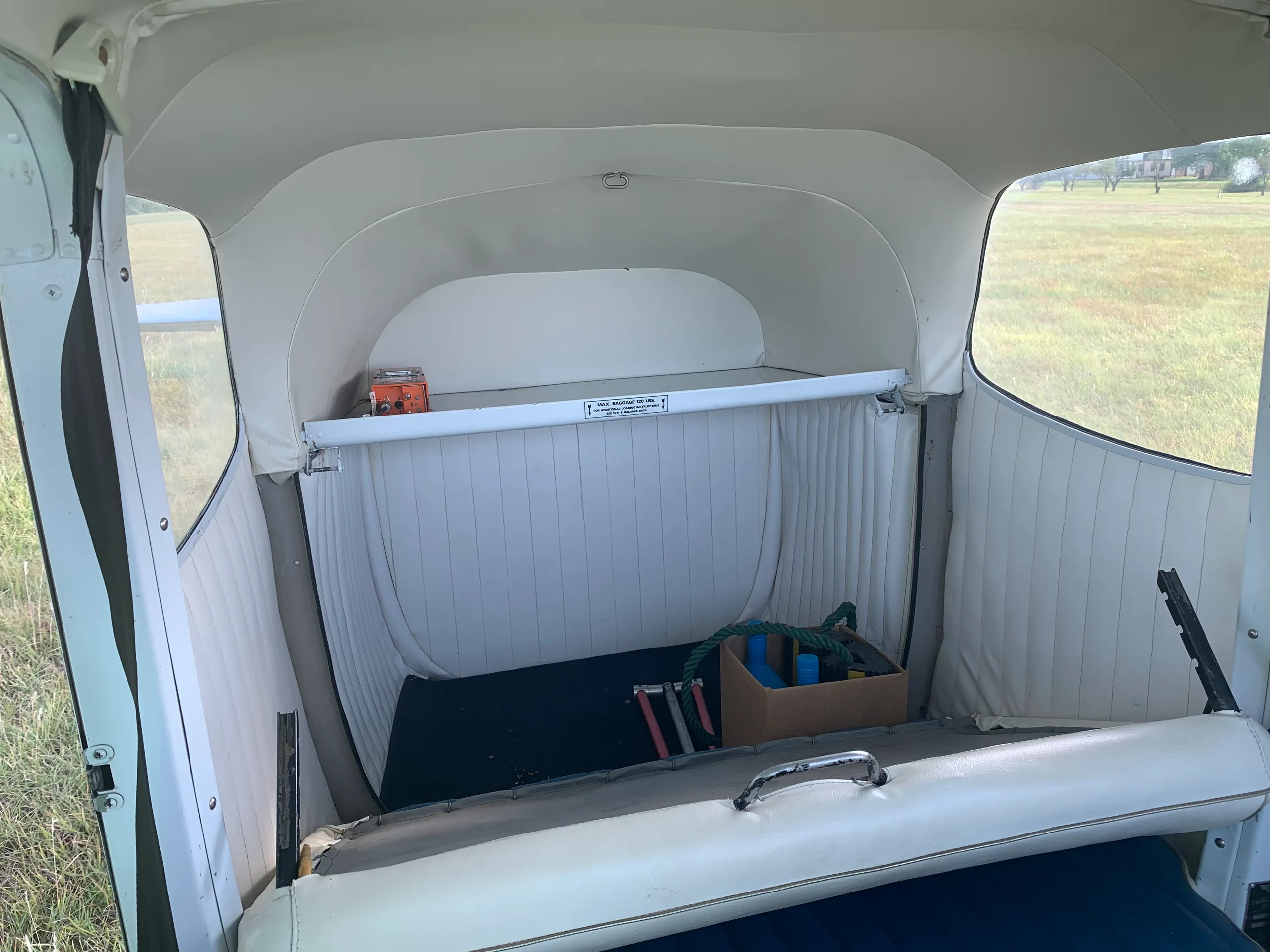 Cabin interior of a 1960 Cessna 172A Skyhawk.