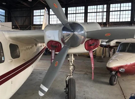 Marketing image of a 1969 Twin Commander 500S.