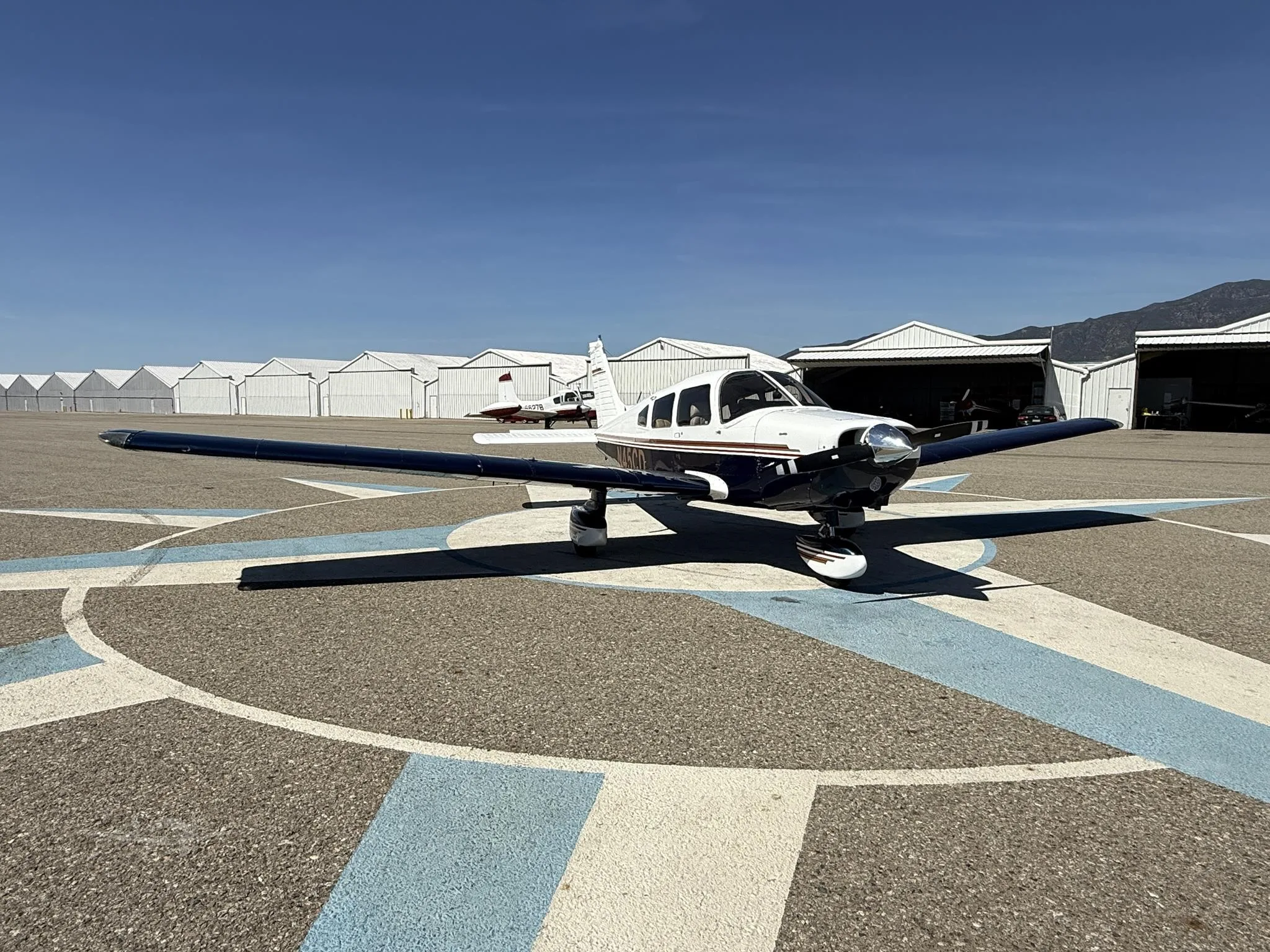 Exterior view of a 1979 PIPER WARRIOR II, N45CD.
