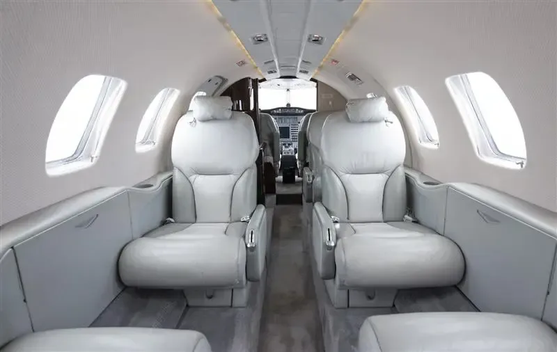 Cabin interior of a 1997 Cessna Citation Bravo.