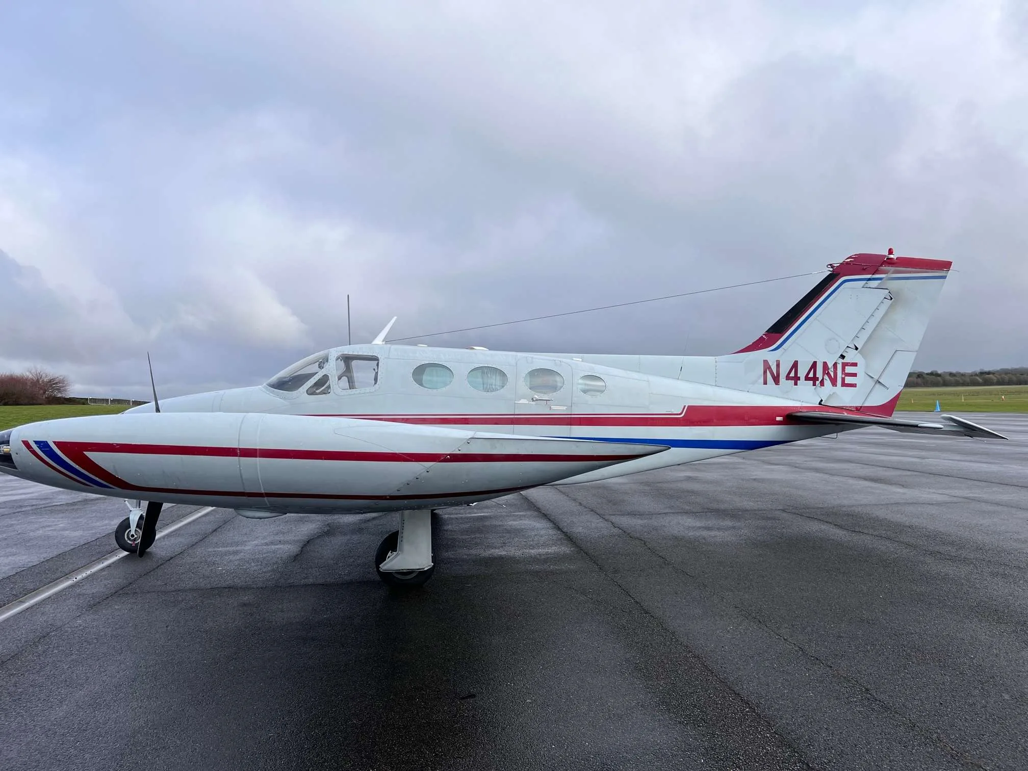 Exterior view of a 1970 Cessna 414.