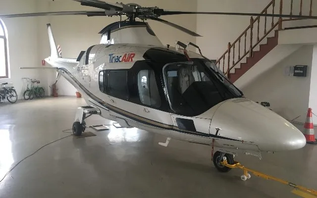 Exterior view of a 2006 Agusta A109E, YR-TIE.