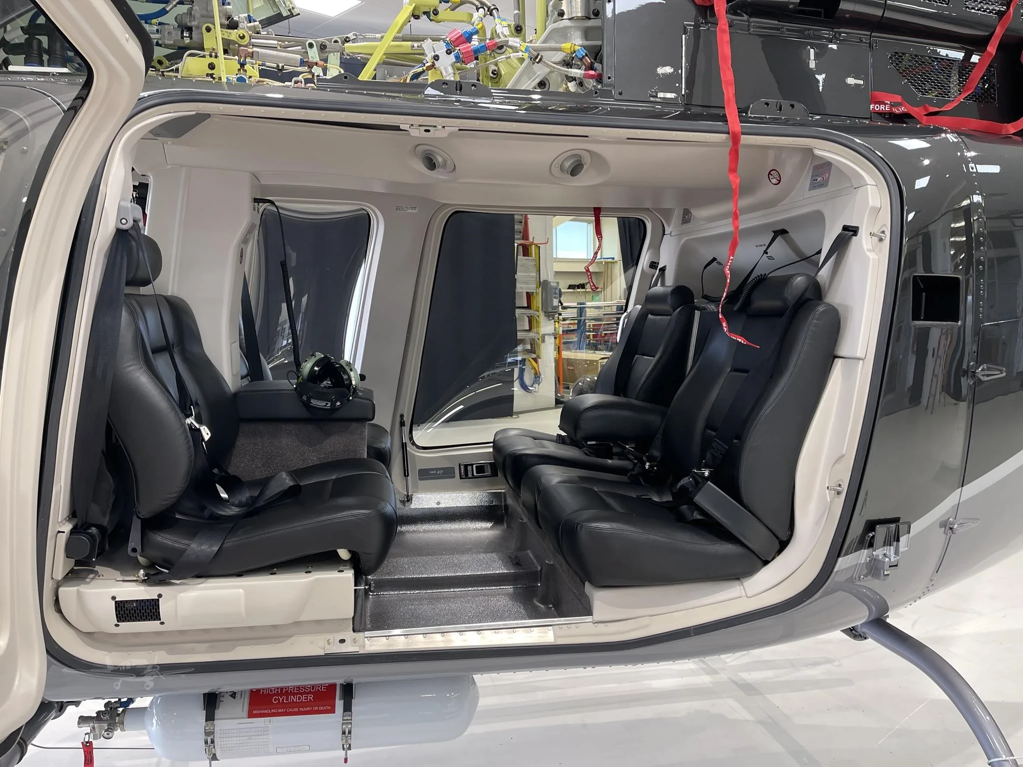 Cabin interior of a 2021 BELL 407GXI.