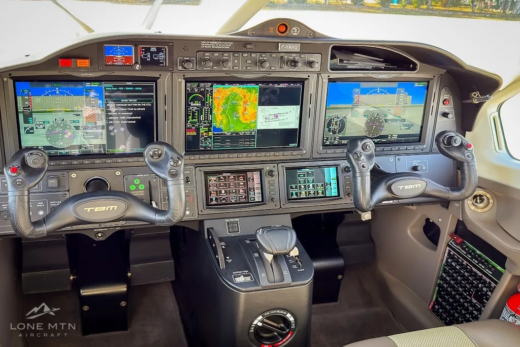 Avionics suite of a 2022 Daher TBM 960.