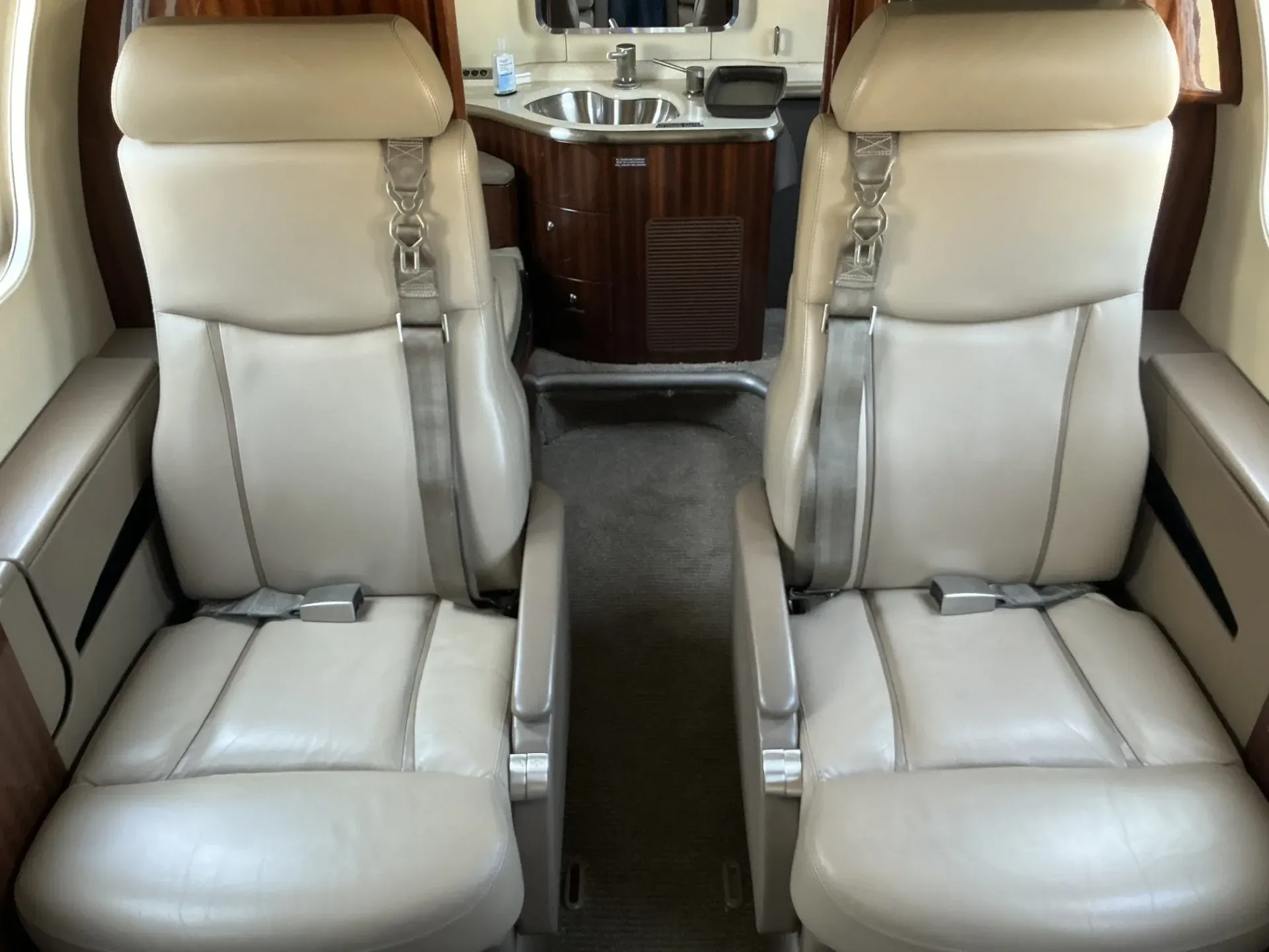 Cabin interior of a 2007 Learjet 45.
