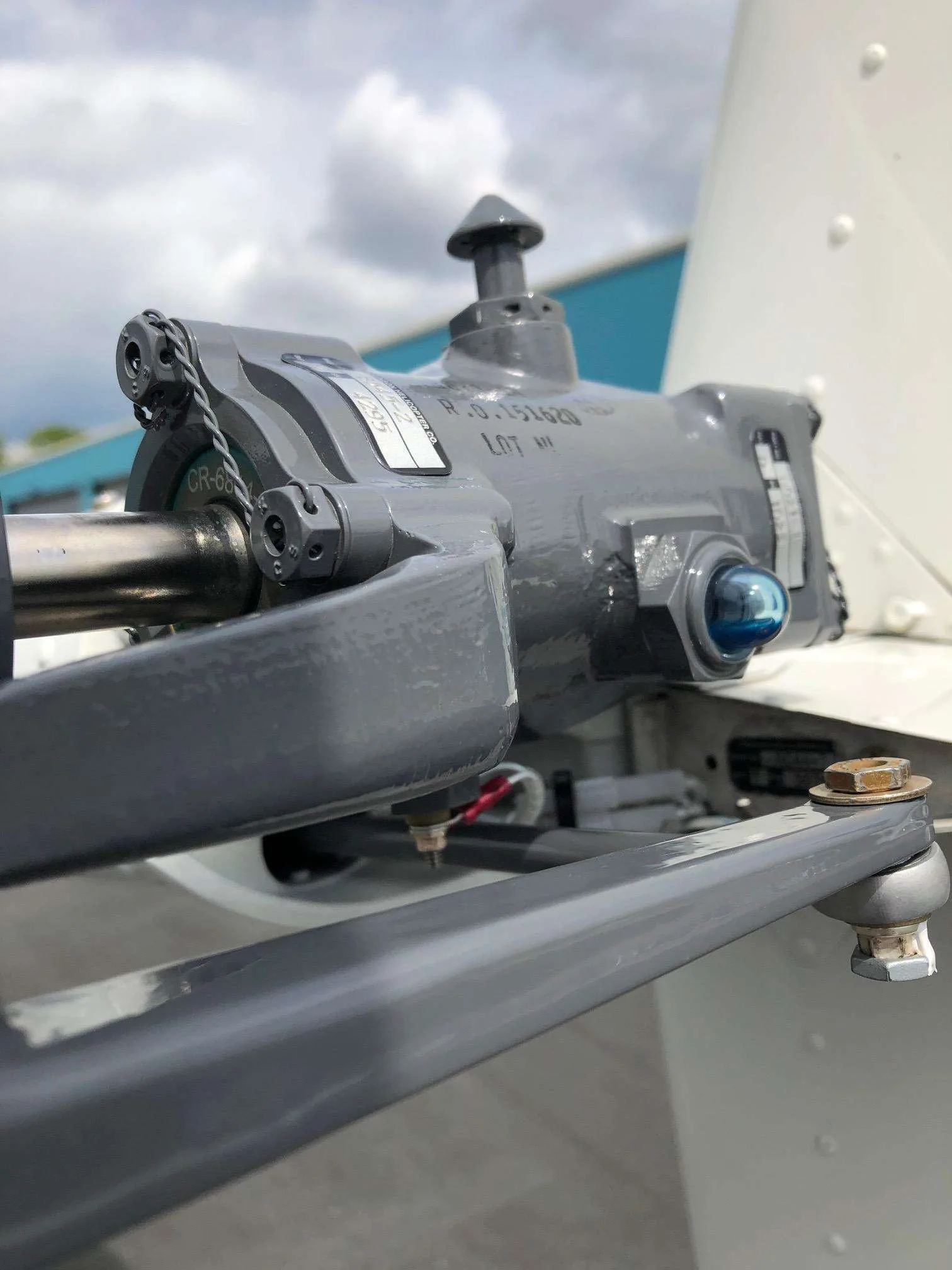 Engine detail of a 1997 Robinson R22 Beta II.