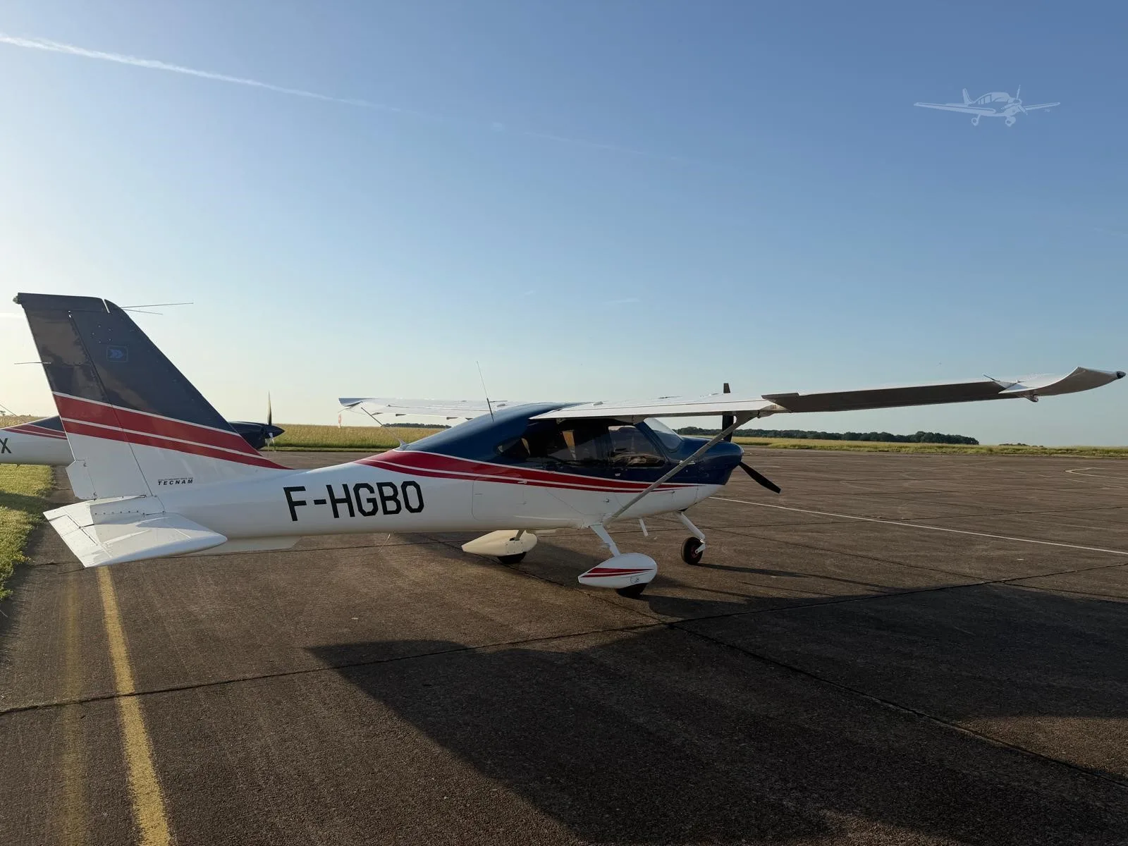 Exterior view of a 2019 TECNAM P2010 MKII, F-HGBO.