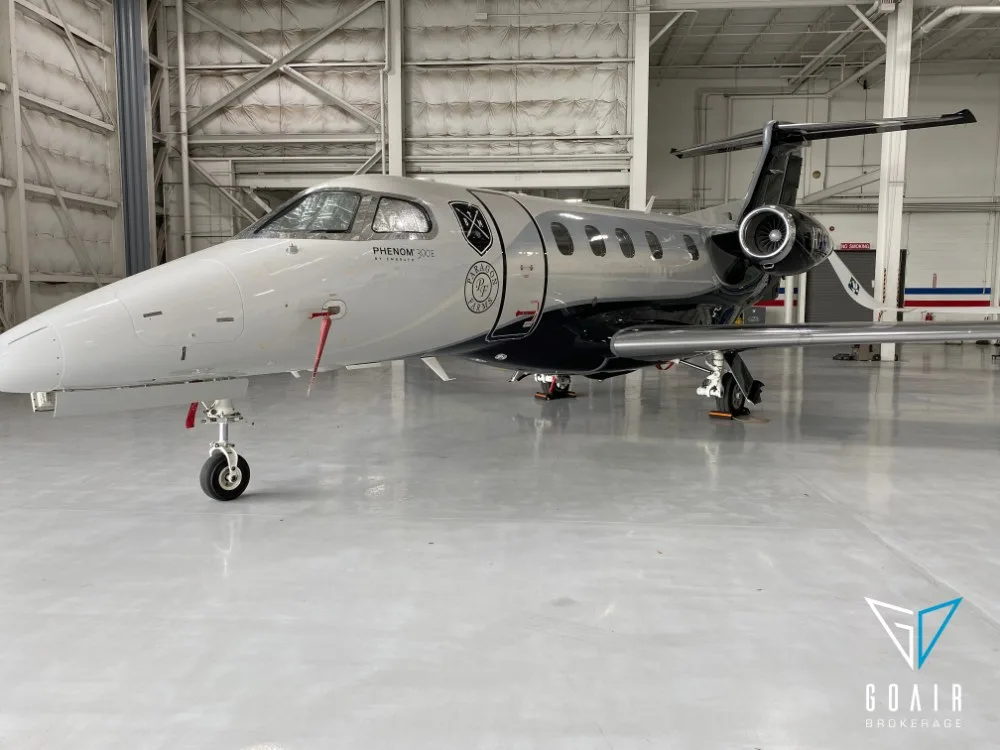 Exterior view of a 2019 Embraer Phenom 300E Now.