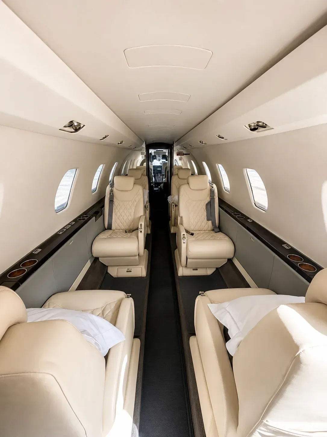 Cabin interior of a Cessna Aircraft CITATION EXCEL 560XL.