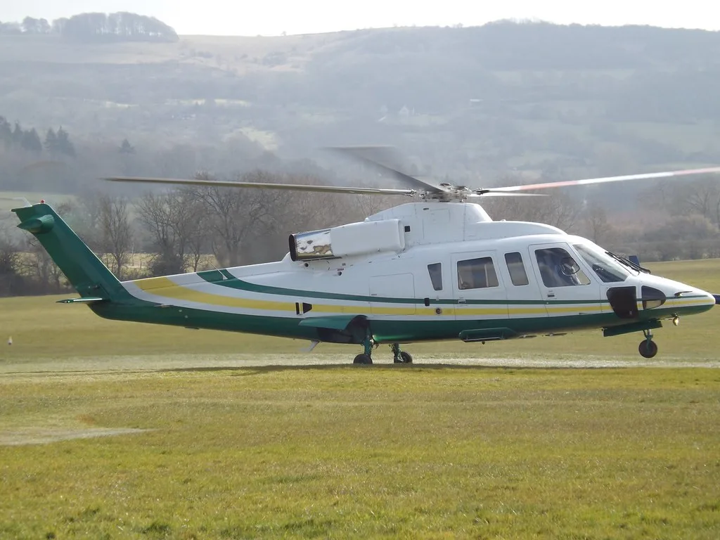 Exterior view of a 1989 Sikorsky S76B.