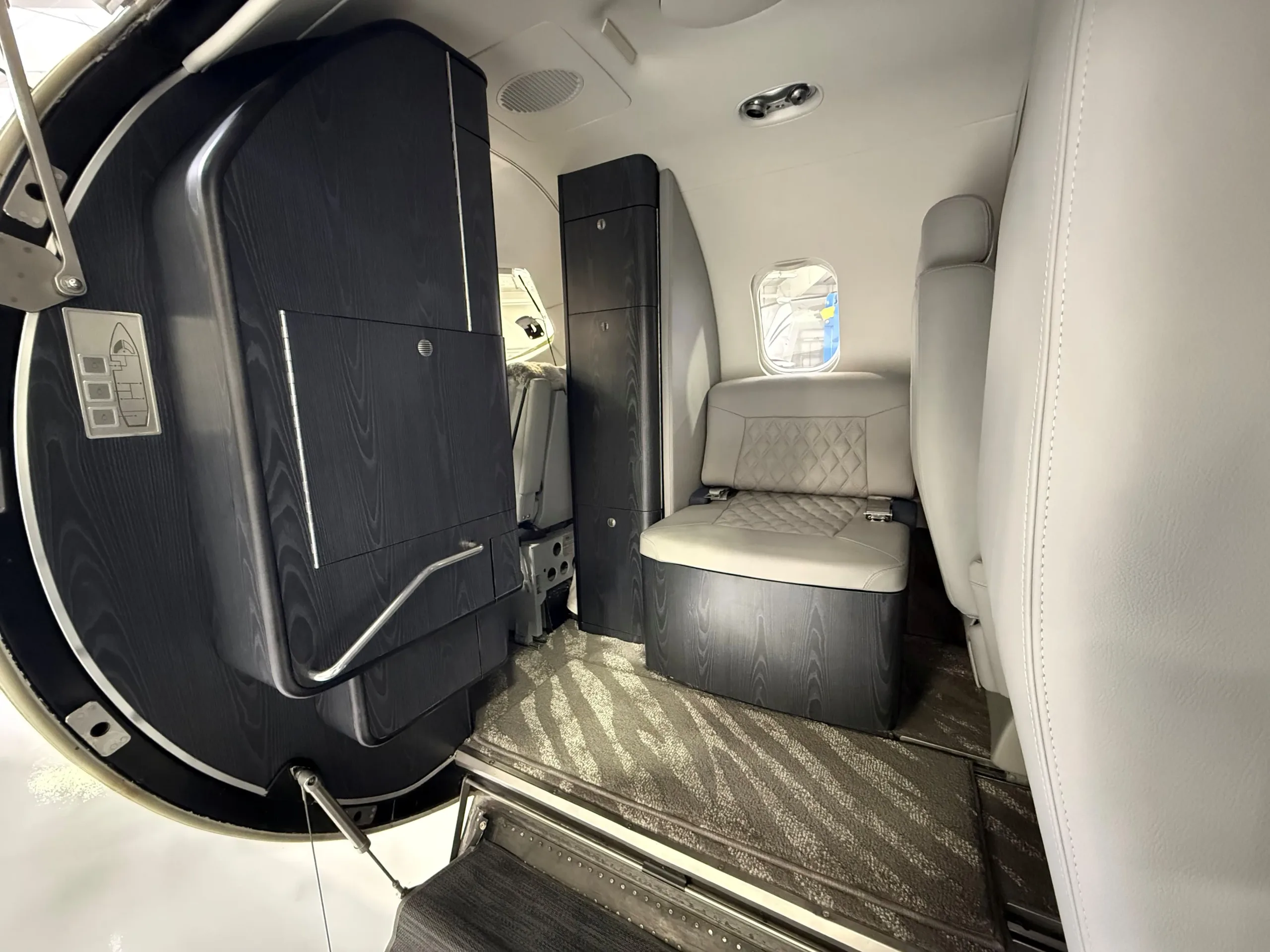 Cabin interior of a 2000 Learjet 31A.