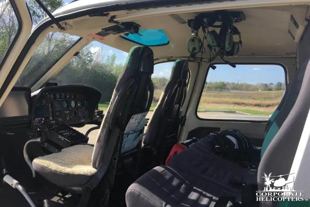 Cockpit and instrument panel of a 2002 Eurocopter AS350 B2.