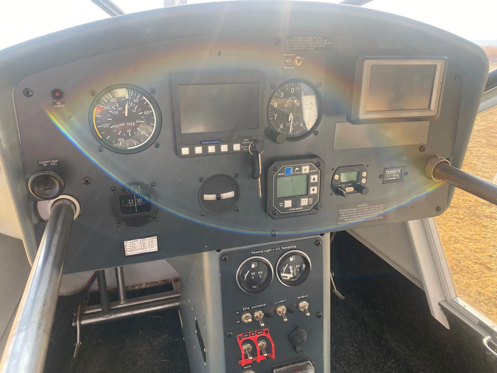 Cockpit and instrument panel of a 2011 Aeroprakt Ltd.
